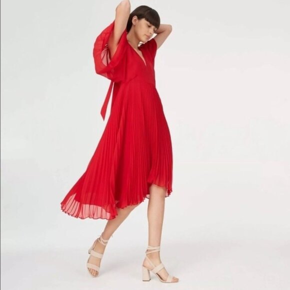 Club Monaco Zorbina Gypsy Red Dress Bohemian Chic Size 12 - Picture 1 of 7
